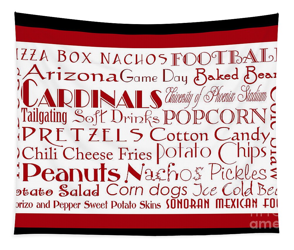Andee Design Football Tapestry featuring the digital art Arizona Cardinals Game Day Food 2 by Andee Design