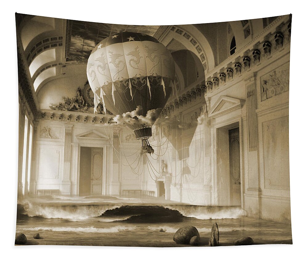 Balloon Tapestry featuring the digital art Arrested Expansion or Cardiac Arrest by George Grie