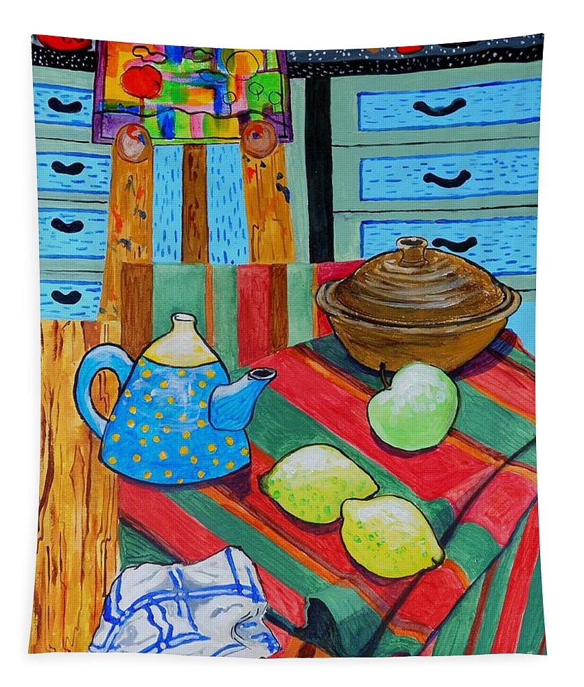 Still Life Tapestry featuring the painting Art in the Kitchen by Caroline Street