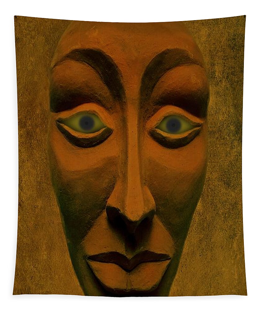 Mask Tapestry featuring the photograph Artificial Intelligence Entity by David Dehner