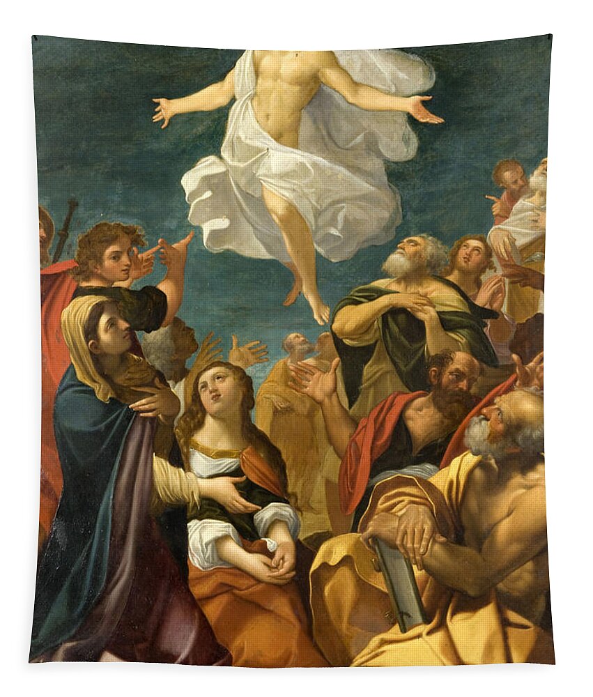 Giacomo Cavedone Tapestry featuring the painting Ascension of Christ by Giacomo Cavedone