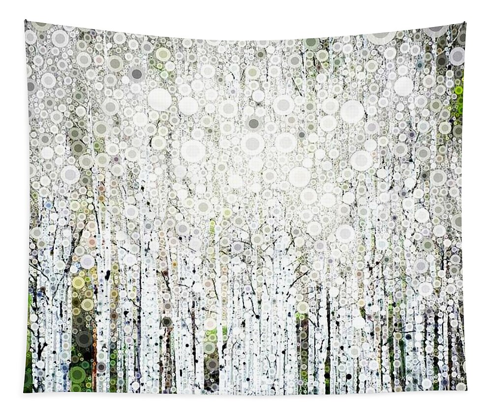 Aspen Tapestry featuring the digital art Aspens in the Spring by Linda Bailey