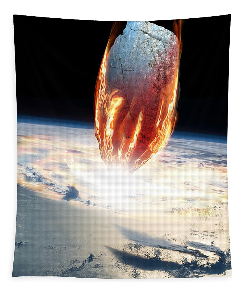 Asteroid Tapestry featuring the photograph Asteroid Entering Earths Atmosphere by Marc Ward