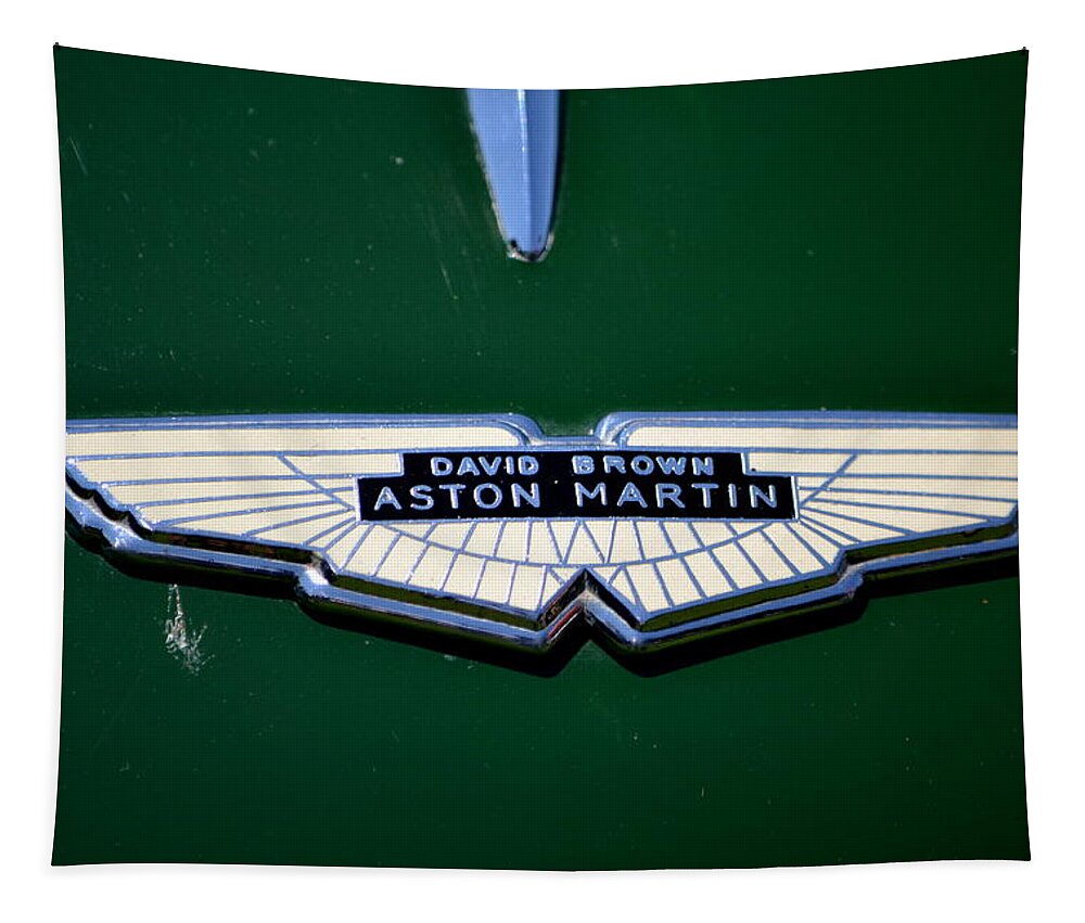  Tapestry featuring the photograph Aston Martin Badge by Dean Ferreira