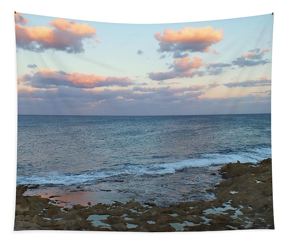 Duane Mccullough Tapestry featuring the photograph Atlantic Sunset at Whale Point by Duane McCullough