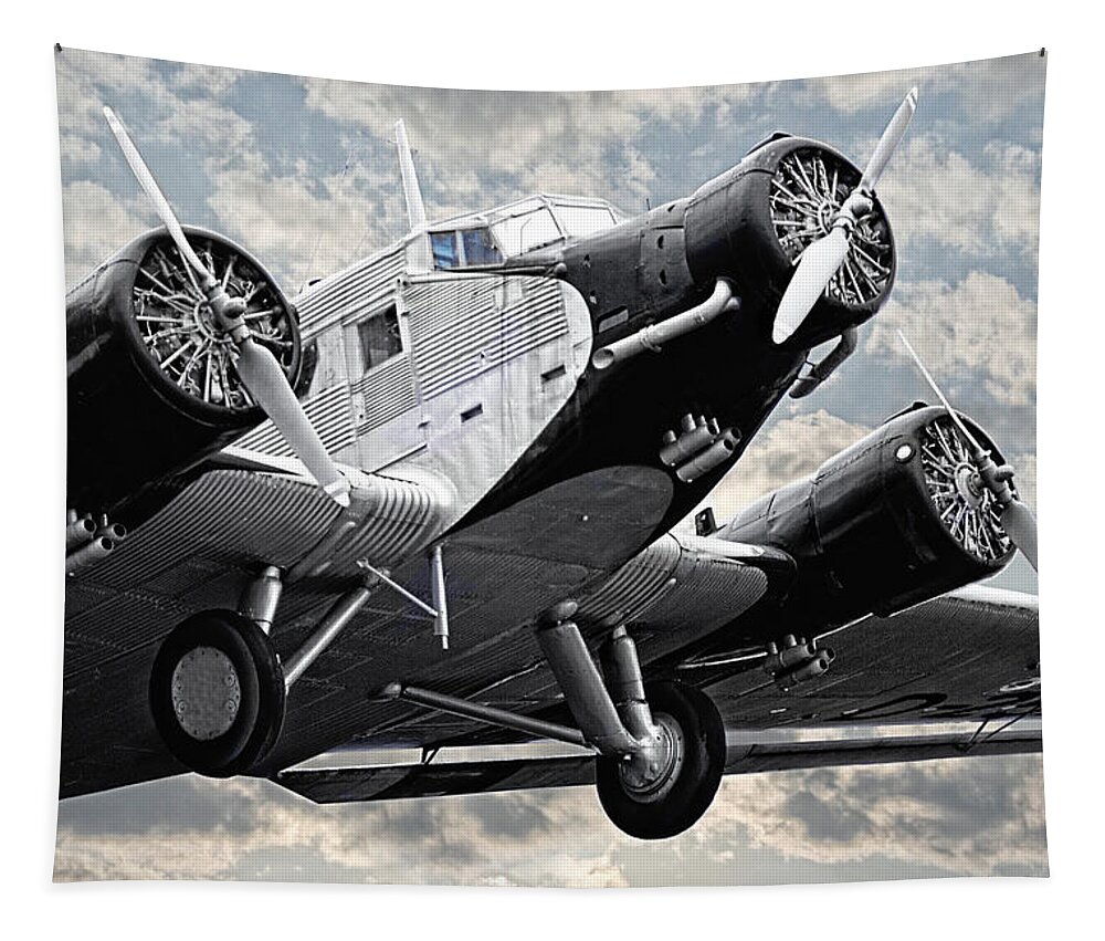 Ju 52 Tapestry featuring the photograph Auntie JU 52 by Joachim G Pinkawa