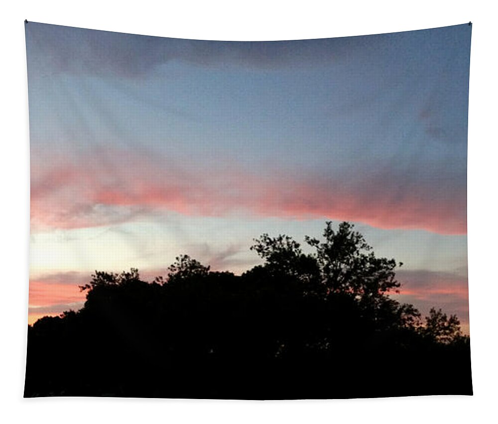 Austin Tapestry featuring the painting Austin Sunset by Troy Caperton