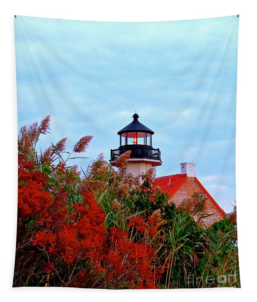 East Point Lighthouse Tapestry featuring the photograph Autumn at East Point Light by Nancy Patterson
