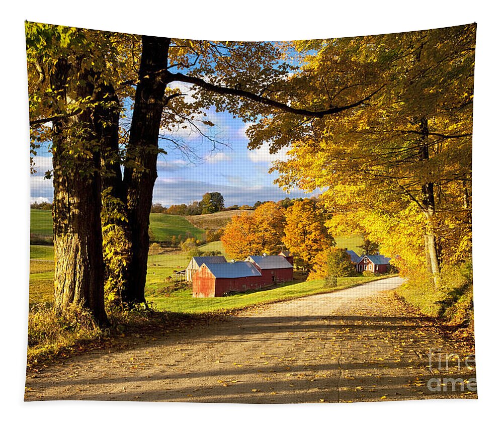 Autumn Tapestry featuring the photograph Autumn Farm in Vermont by Brian Jannsen