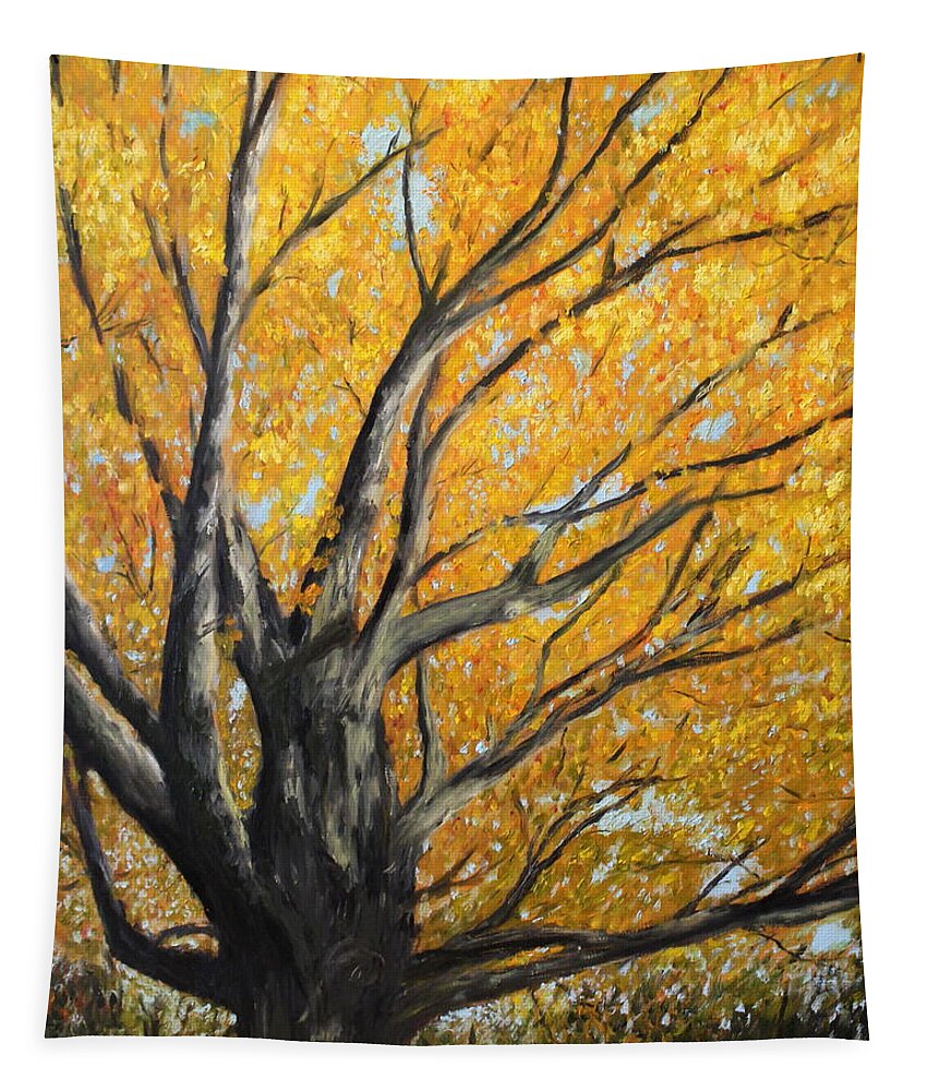 Fall Tapestry featuring the painting Autumn Leaves by Daniel W Green