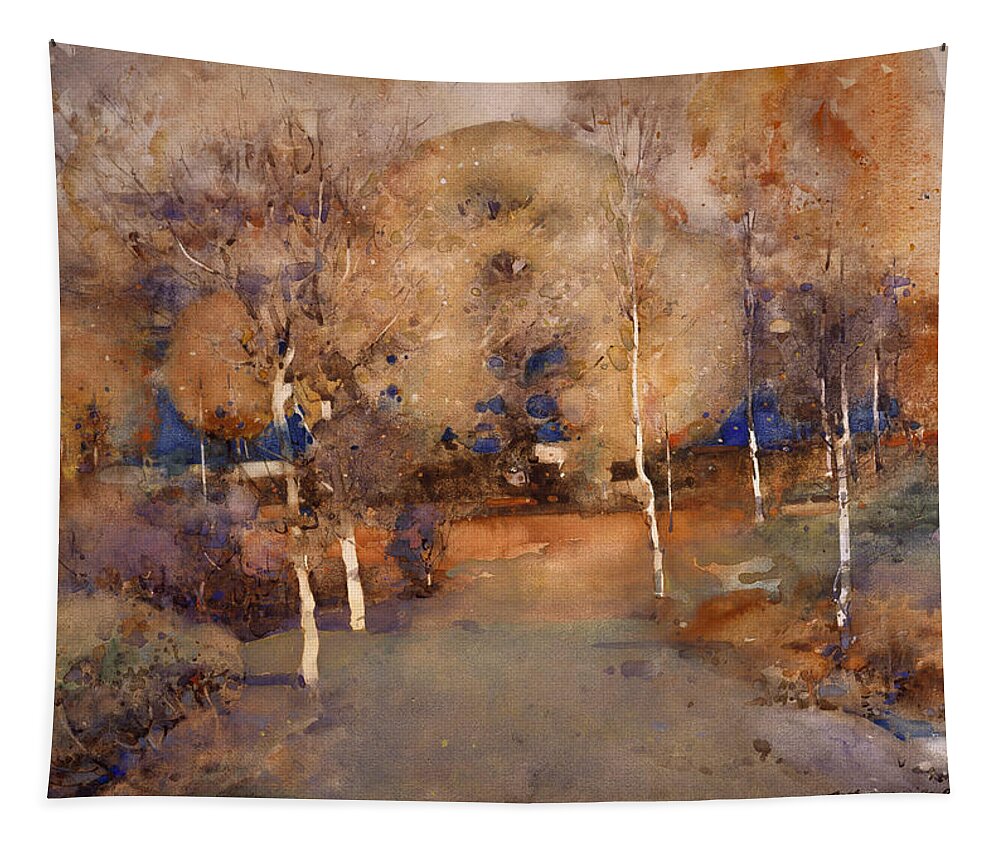 Autumnal Tapestry featuring the painting Autumn Loch Lomond, 1893 by Arthur Melville