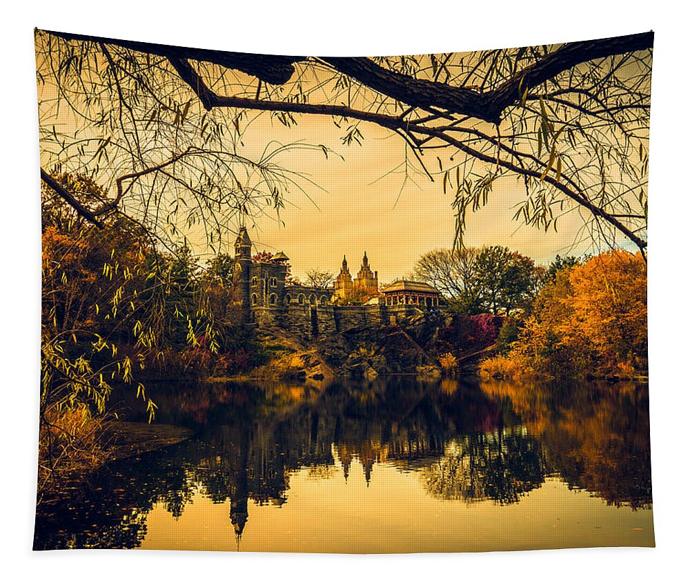 Belvedere Tapestry featuring the photograph Autumn Reflections at Belvedere Castle by Chris Lord