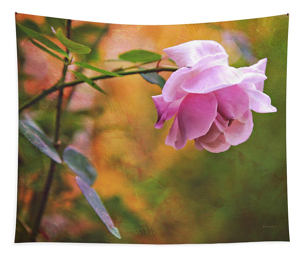 Rose Tapestry featuring the photograph Autumn Rose by Theresa Tahara