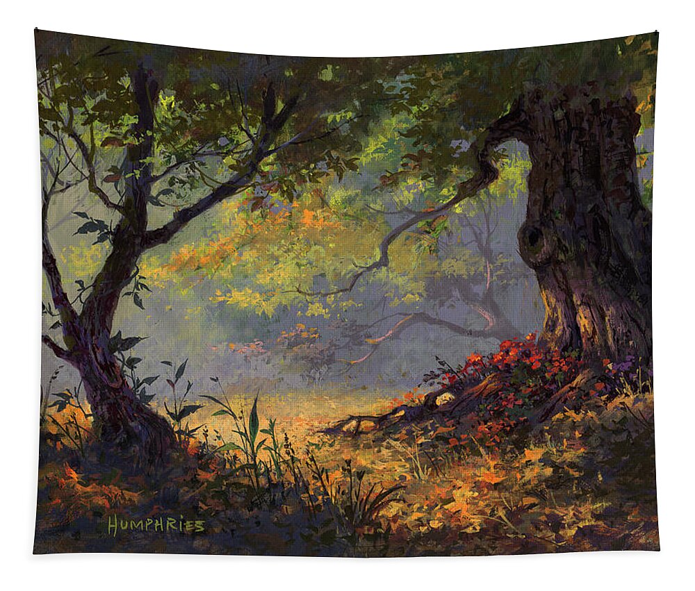 Landscape Tapestry featuring the painting Autumn Shade by Michael Humphries