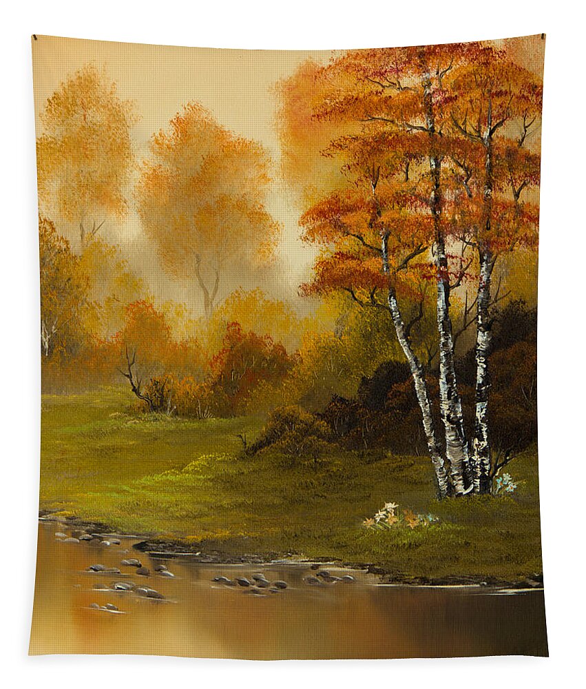 Landscape Tapestry featuring the painting Autumn Splendor by Chris Steele