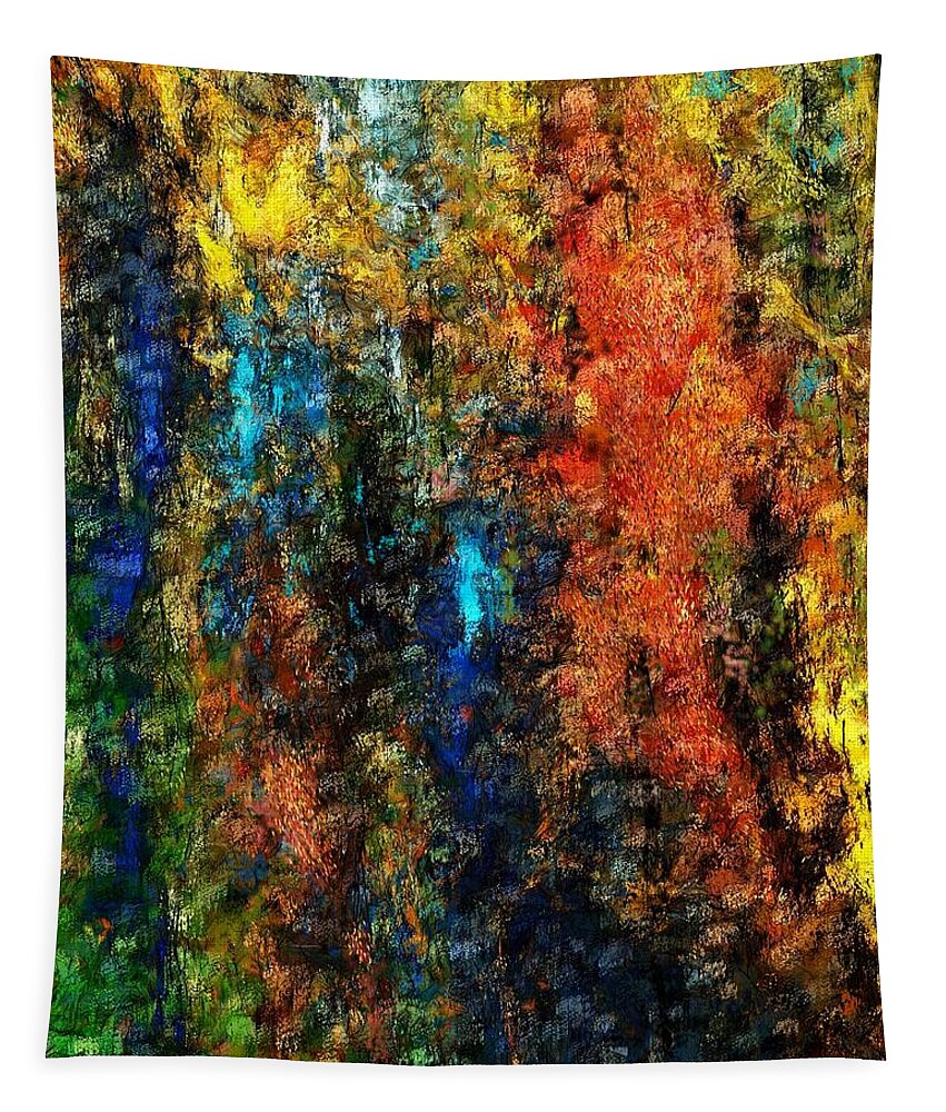 Fine Art Tapestry featuring the digital art Autumn Visions Remembered by David Lane