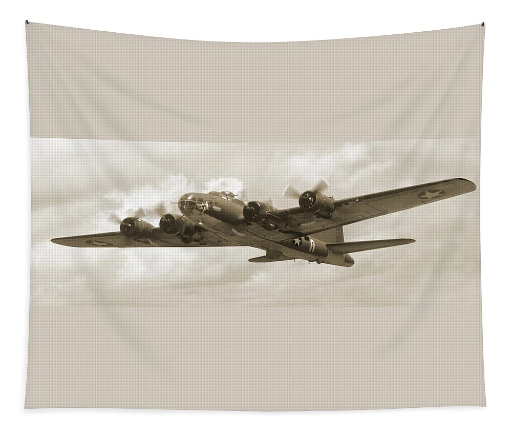 Warbirds Tapestry featuring the photograph B-17 Flying Fortress by Mike McGlothlen