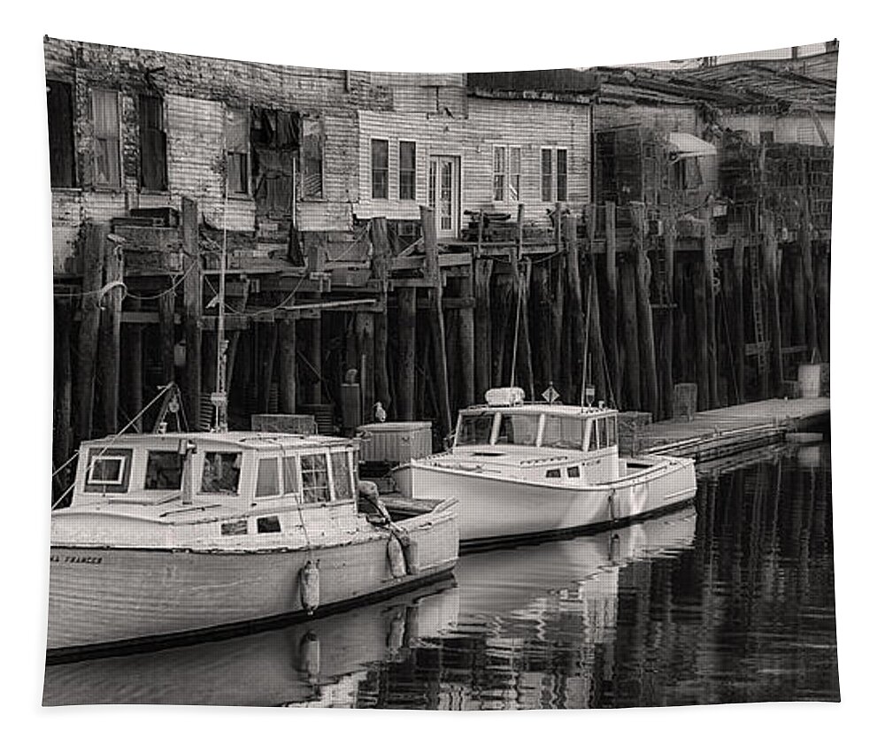 B+w Tapestry featuring the photograph Back Dock by Jerry Fornarotto