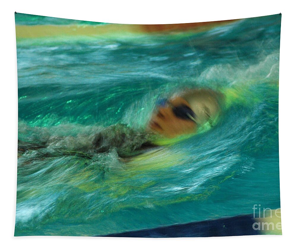 Swimmer Tapestry featuring the photograph Backstroke by Randi Grace Nilsberg