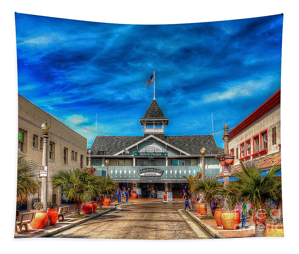 Balboa Tapestry featuring the photograph Balboa Pavilion by Jim Carrell