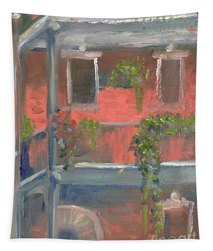 New Orleans Tapestry featuring the painting Balcony I by Lilibeth Andre