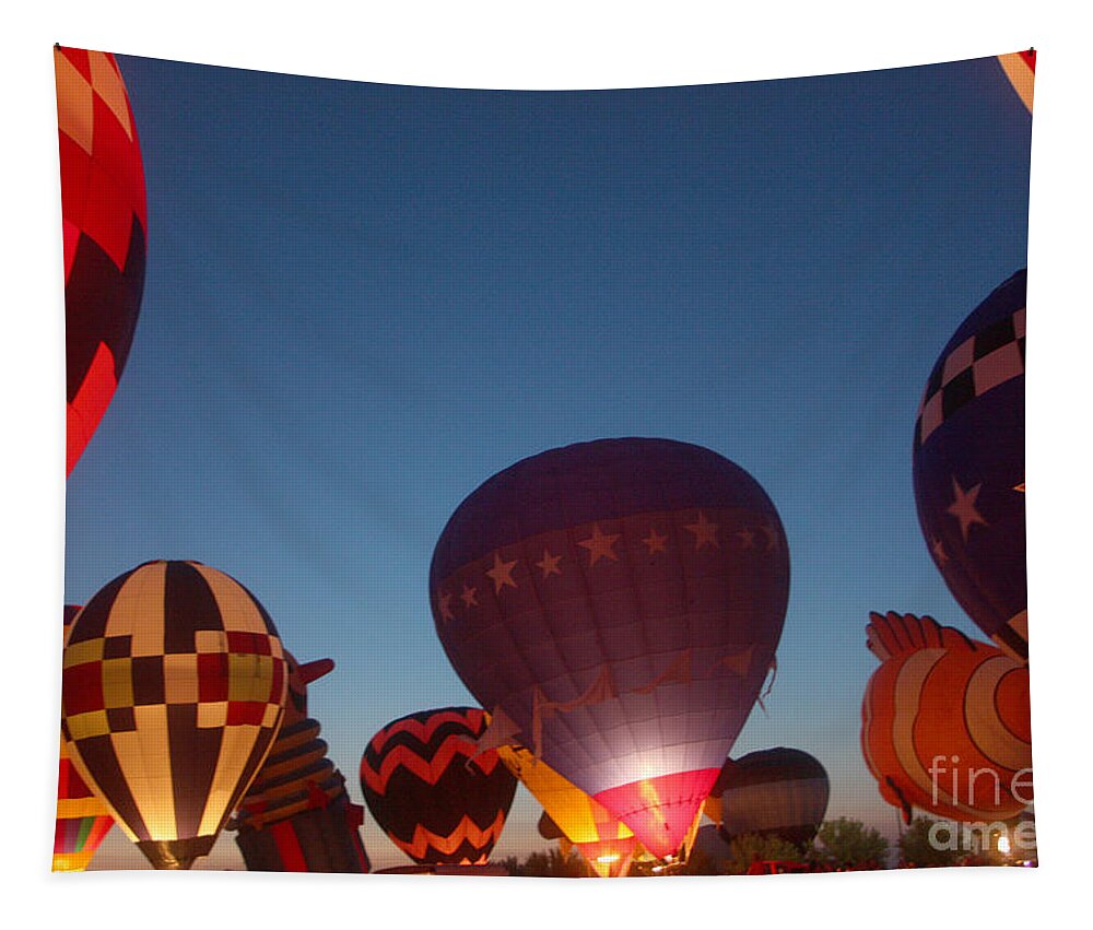 Hot Air Balloons Tapestry featuring the photograph Balloon-Glow-7808 by Gary Gingrich Galleries