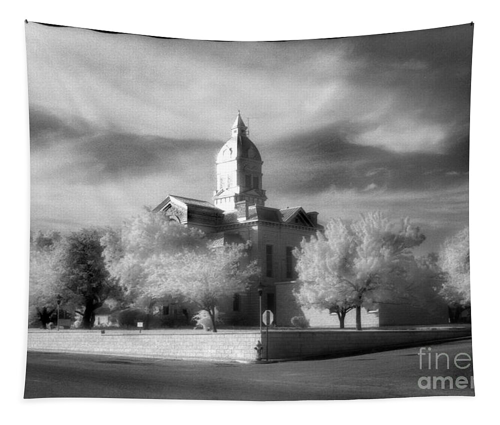Bandera Tapestry featuring the photograph Bandera County Courthouse by Greg Kopriva