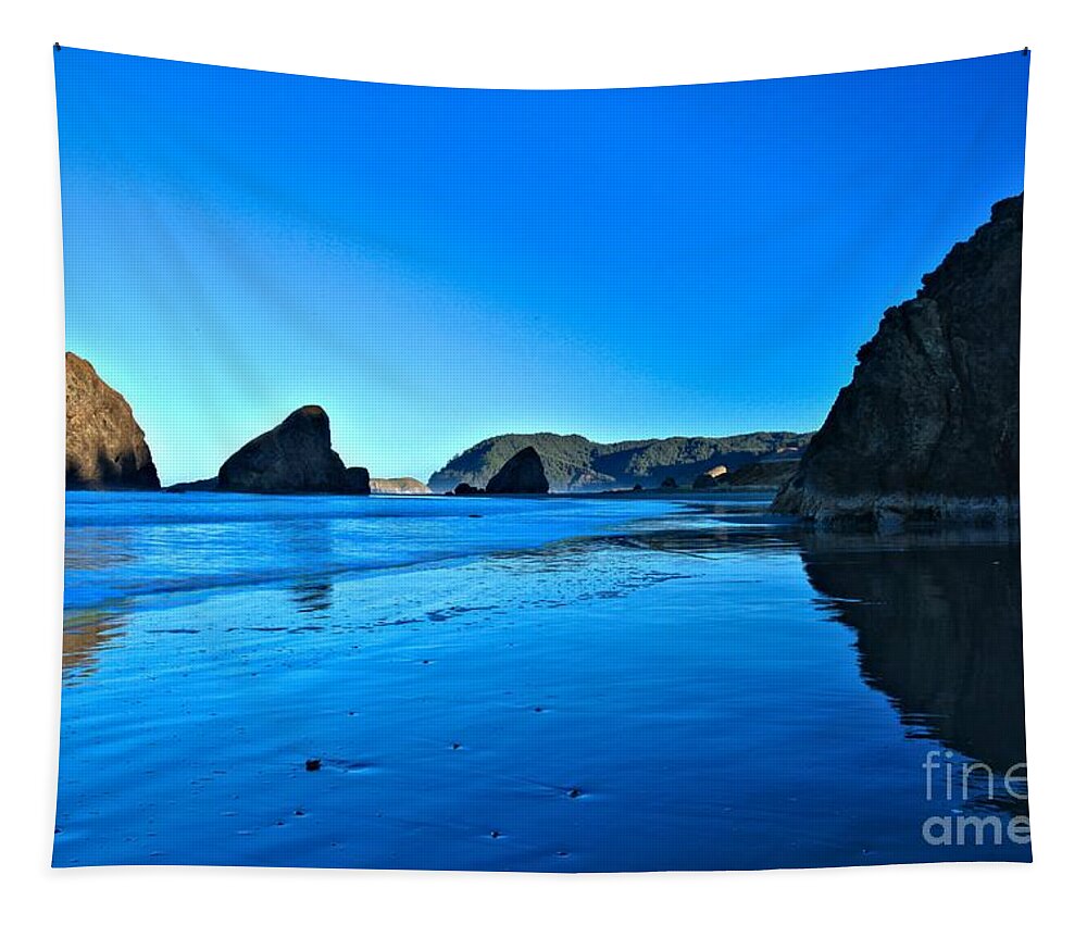 Bandon Beach Tapestry featuring the photograph Bandon Blue by Adam Jewell