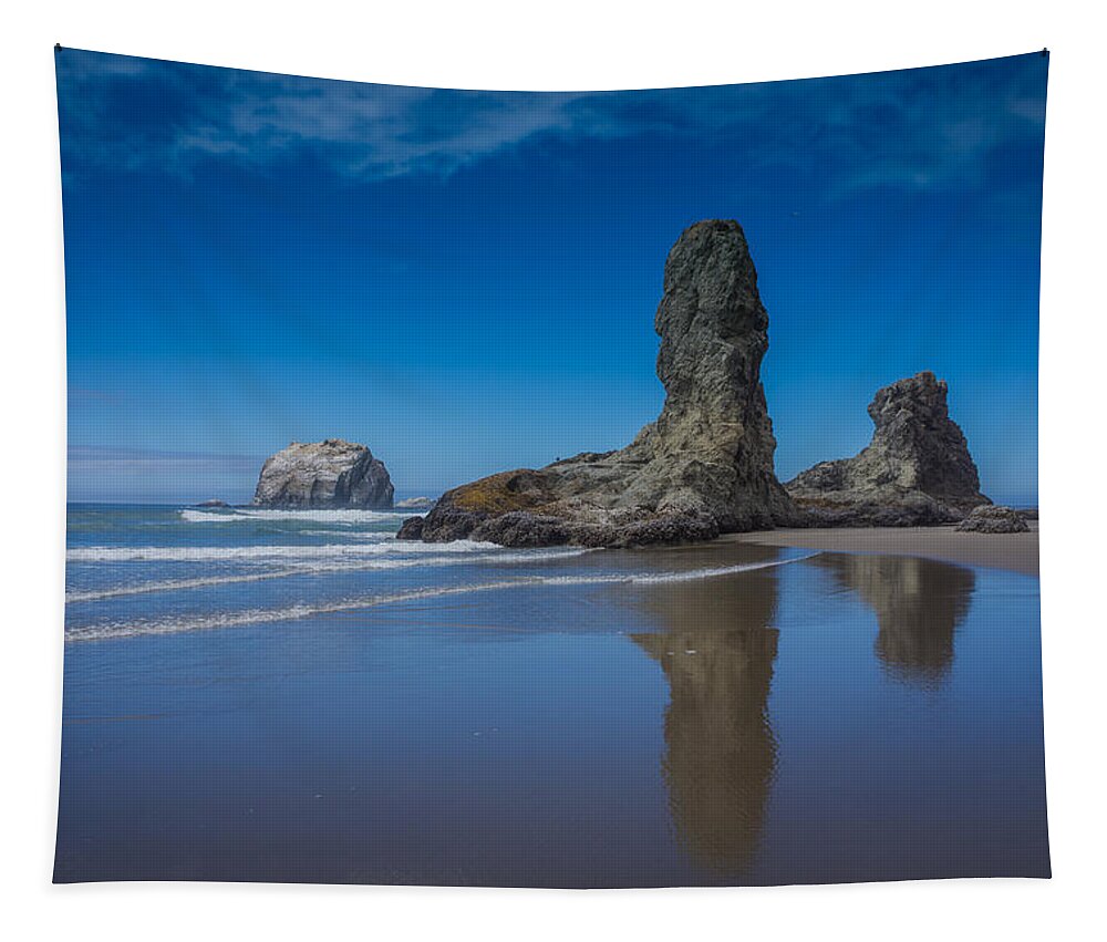 Bandon Tapestry featuring the photograph Bandon Oregon Sea Stacks by Carrie Cole