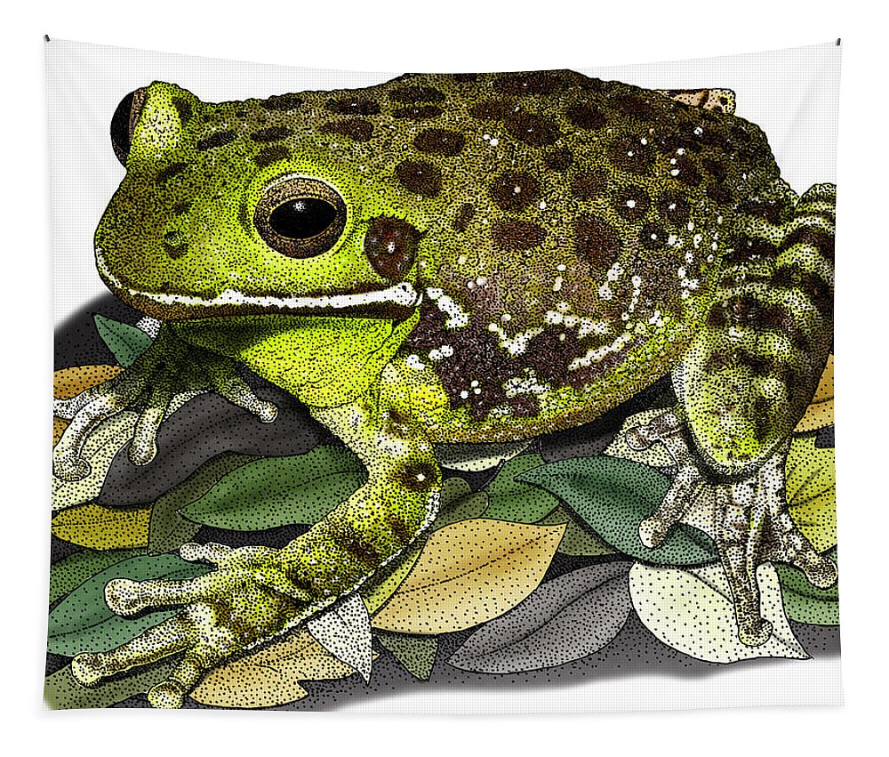 Amphibian Tapestry featuring the photograph Barking Tree Frog by Roger Hall