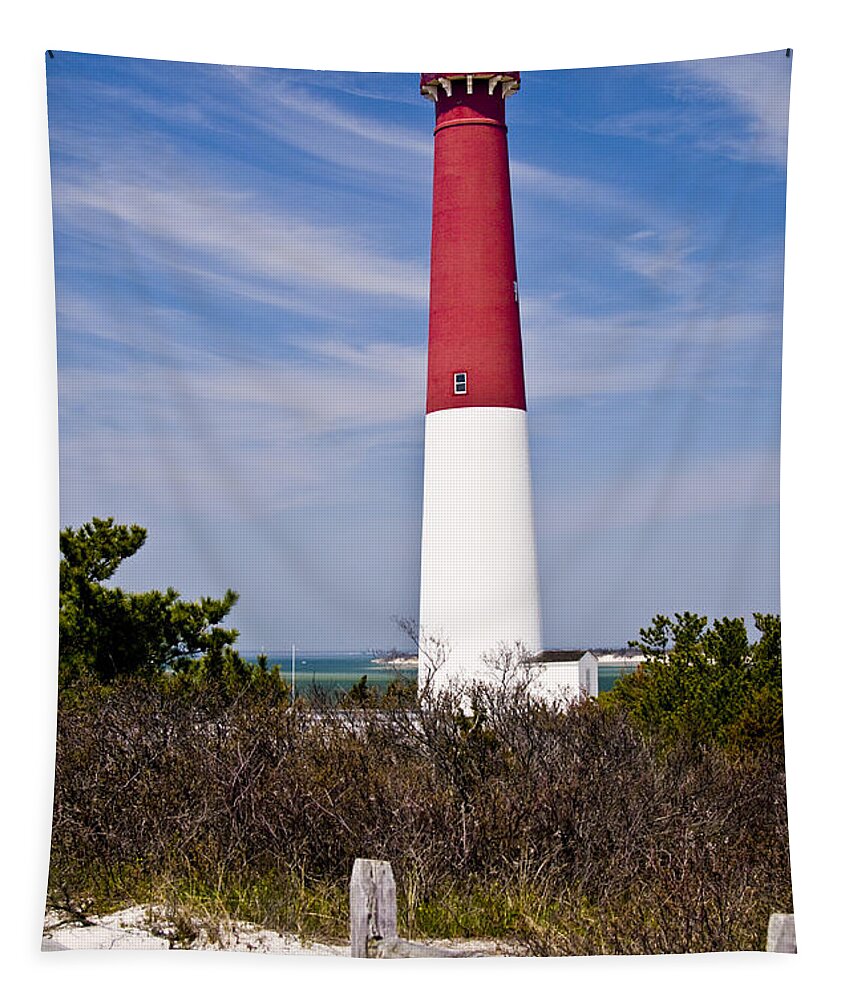 Nautical Tapestry featuring the photograph Barnegat Lighthouse by Anthony Sacco