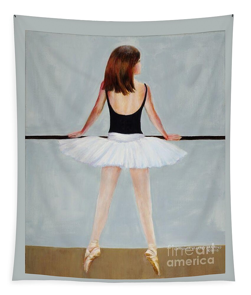 Ballerina Tapestry featuring the painting Barre by Cynthia Parsons