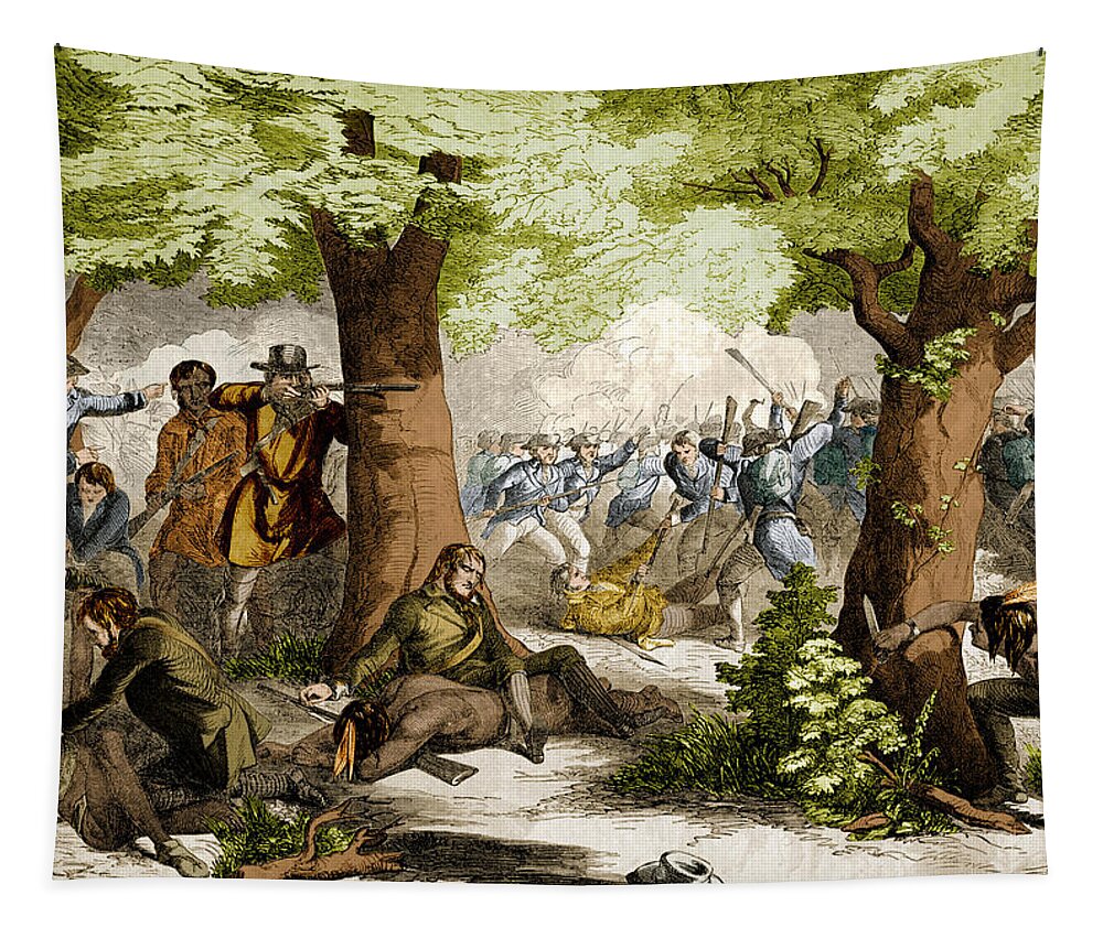 Government Tapestry featuring the photograph Battle Of Oriskany, 1777 by Science Source