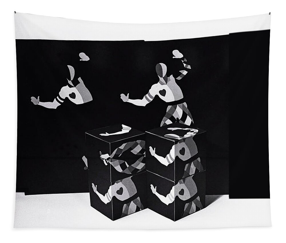 Bauhaus Ballet Dance Tapestry featuring the painting Bauhause Ballet Wide by Charles Stuart