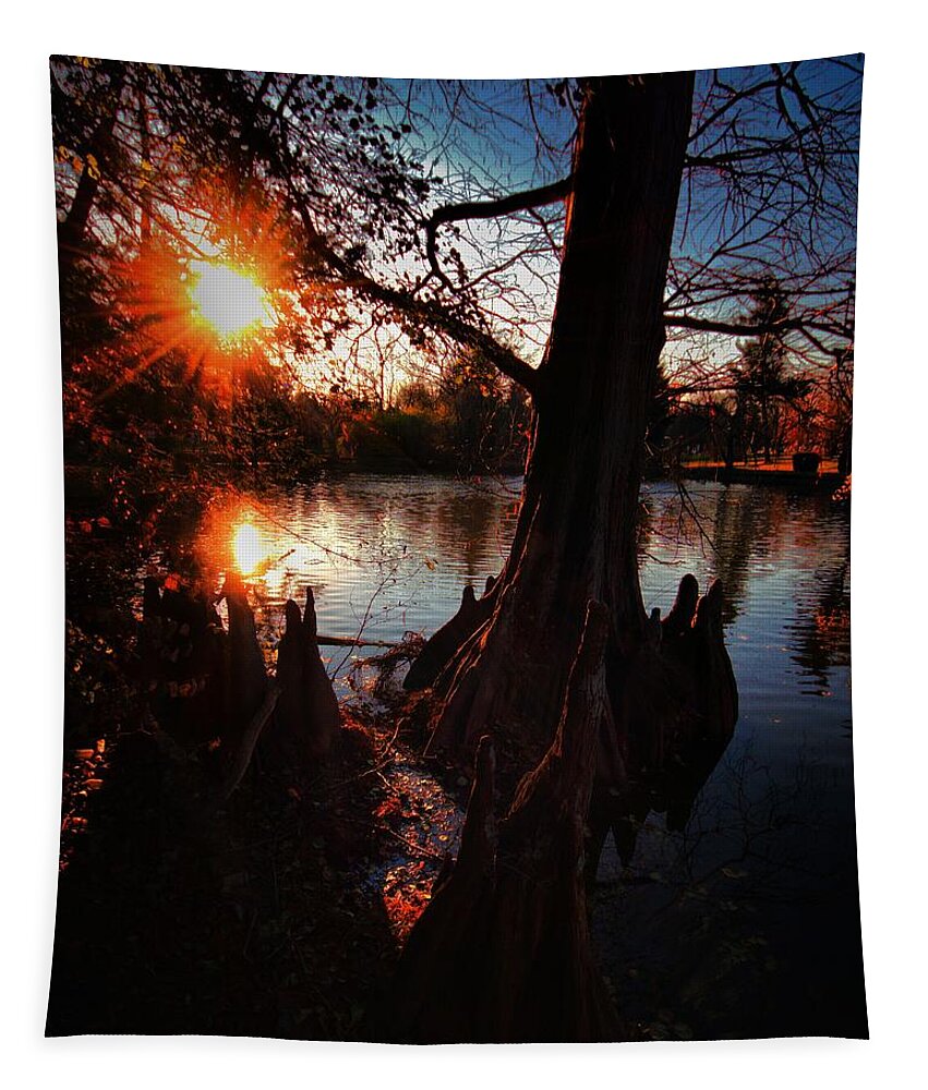 Water Tapestry featuring the photograph Bayou Sundown by Robert McCubbin