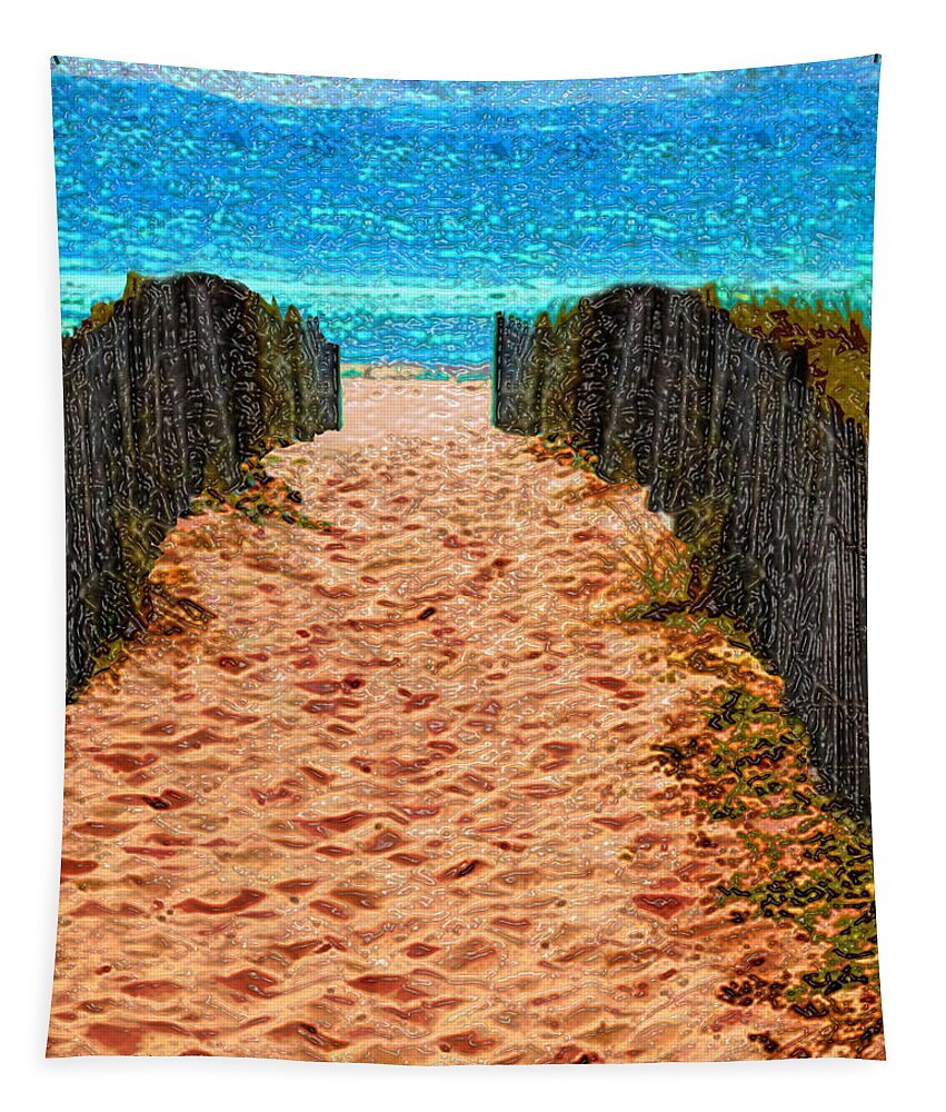 Palozzi Tapestry featuring the digital art Beach Entrance by John Vincent Palozzi