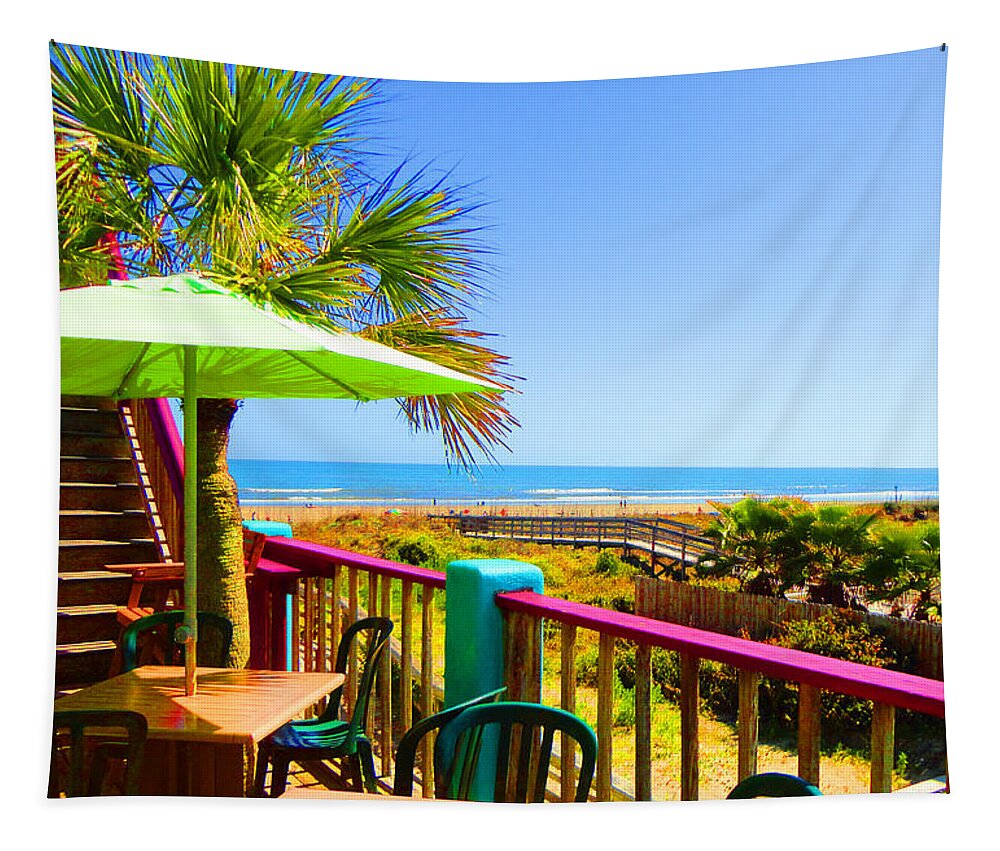 Beach Tapestry featuring the photograph Beach View of the Ocean by Jan Marvin Studios by Jan Marvin