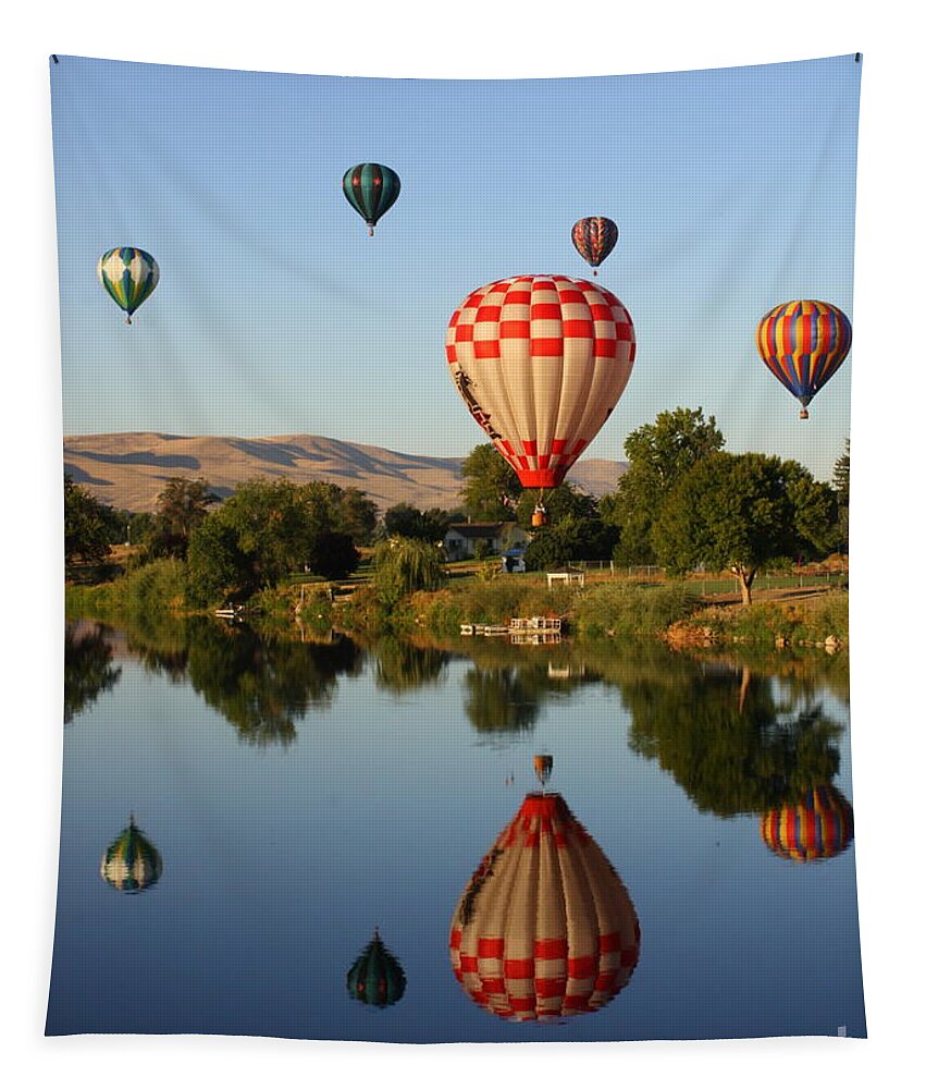 Floating Tapestry featuring the photograph Beautiful Balloon Day by Carol Groenen