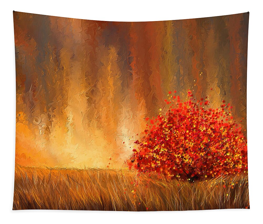 Four Seasons Tapestry featuring the painting Beautiful Change- Autumn Impressionist by Lourry Legarde
