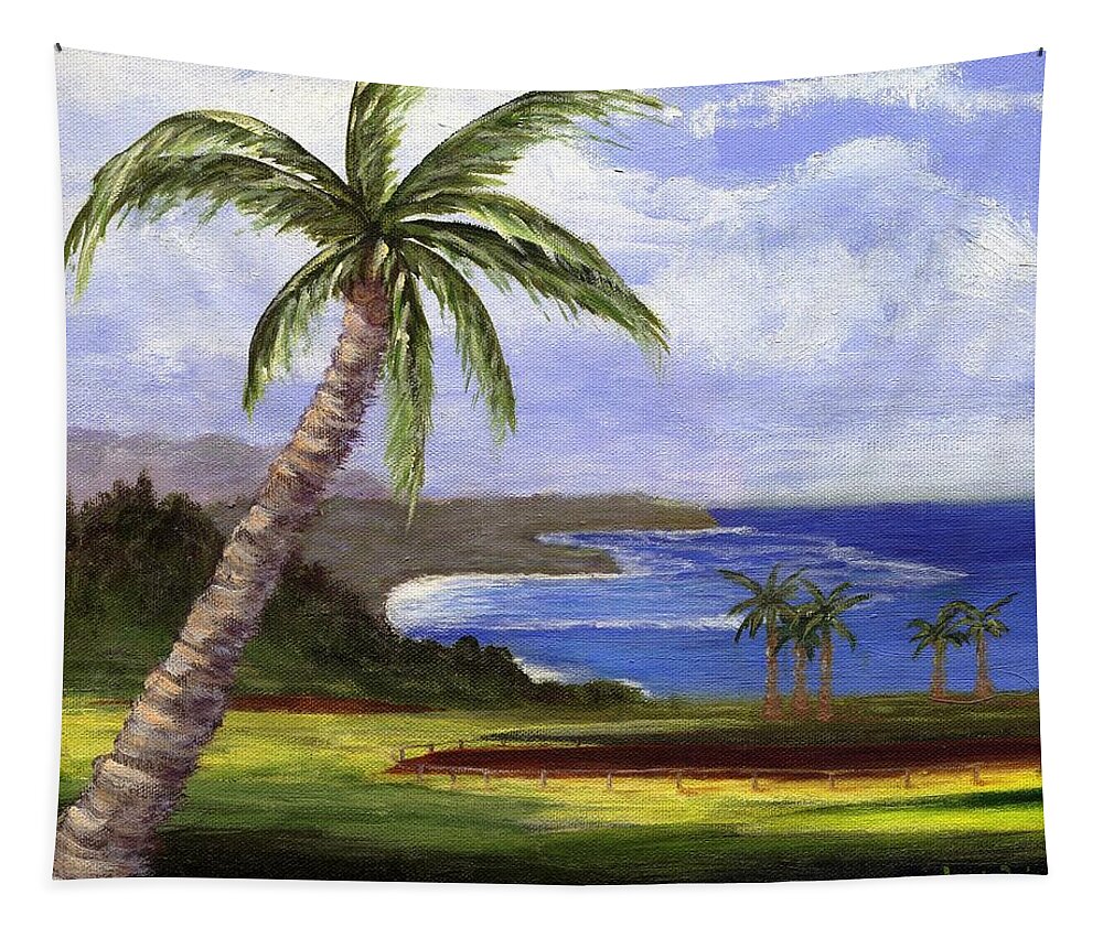 Palm Tree Tapestry featuring the painting Beautiful Kauai by Jamie Frier
