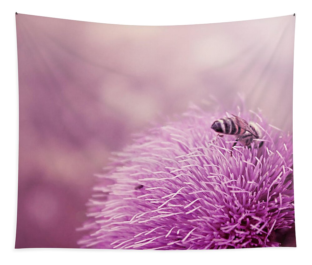 Bee Tapestry featuring the photograph Beauty and the Bee by Trish Mistric