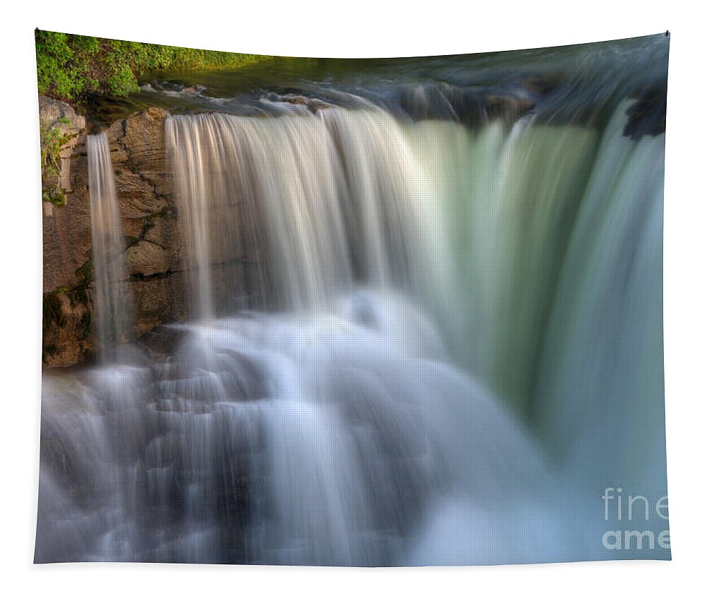 Lundbreck Falls Tapestry featuring the photograph Beauty Of Water by Bob Christopher