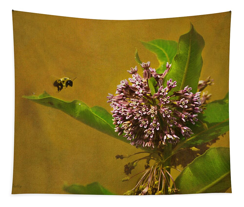 Wildflower Tapestry featuring the photograph Bee Line by Sandi OReilly