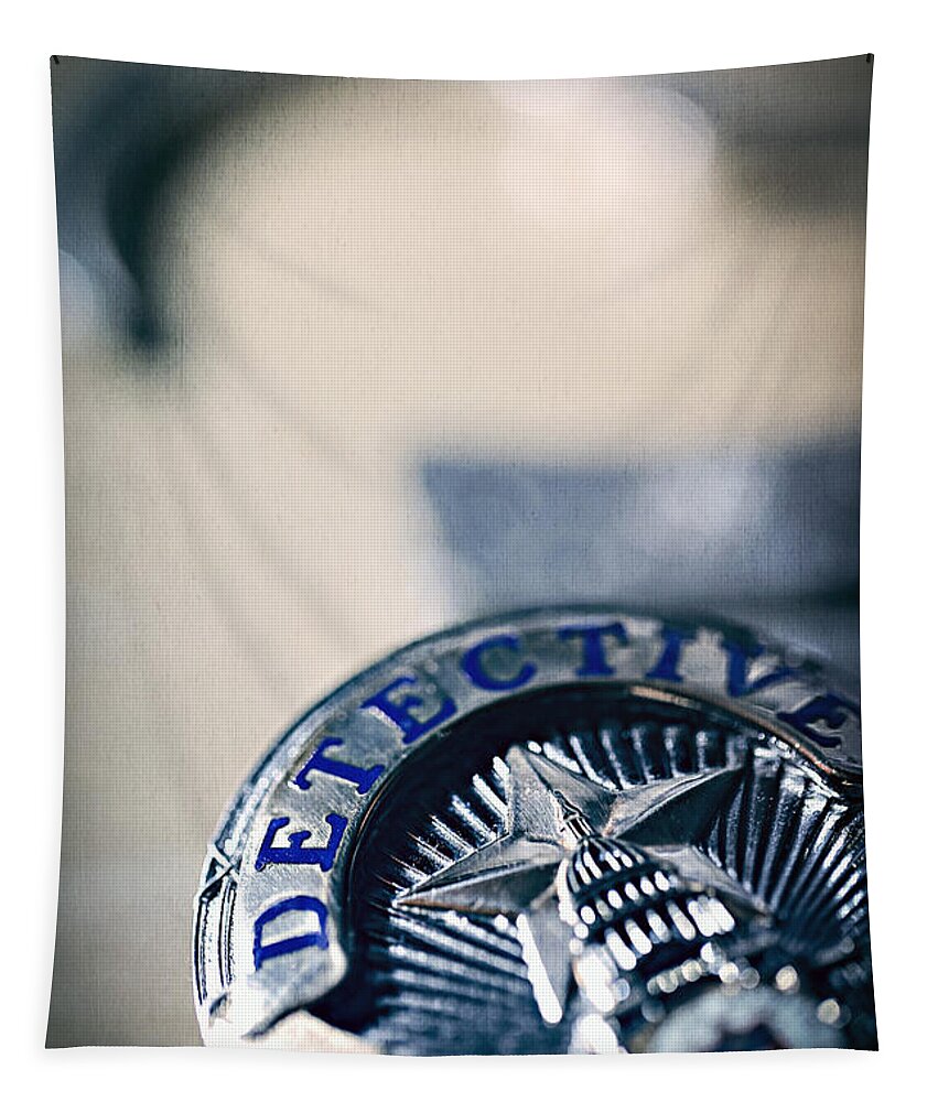 Police Tapestry featuring the photograph Behind the Badge by Trish Mistric