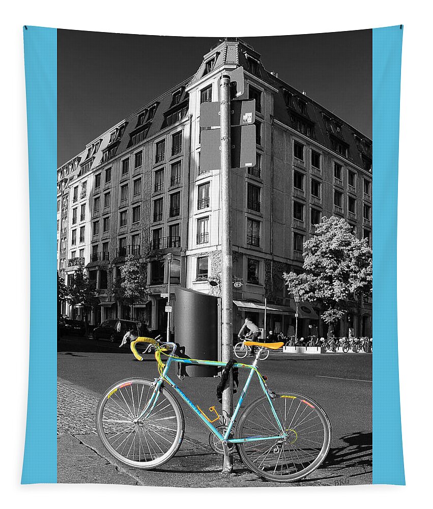 Bicycle Tapestry featuring the photograph Berlin Street View With Bianchi Bike by Ben and Raisa Gertsberg