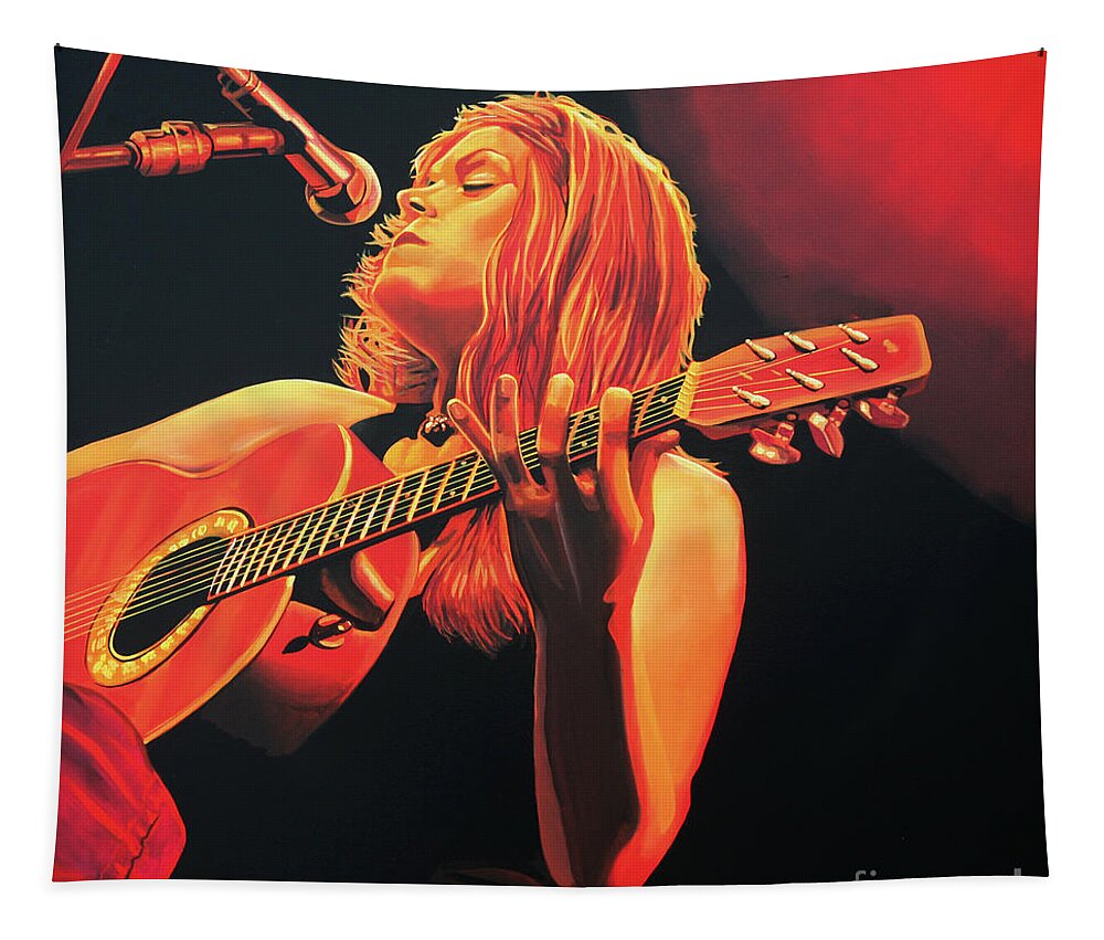 Beth Hart Tapestry featuring the painting Beth Hart by Paul Meijering