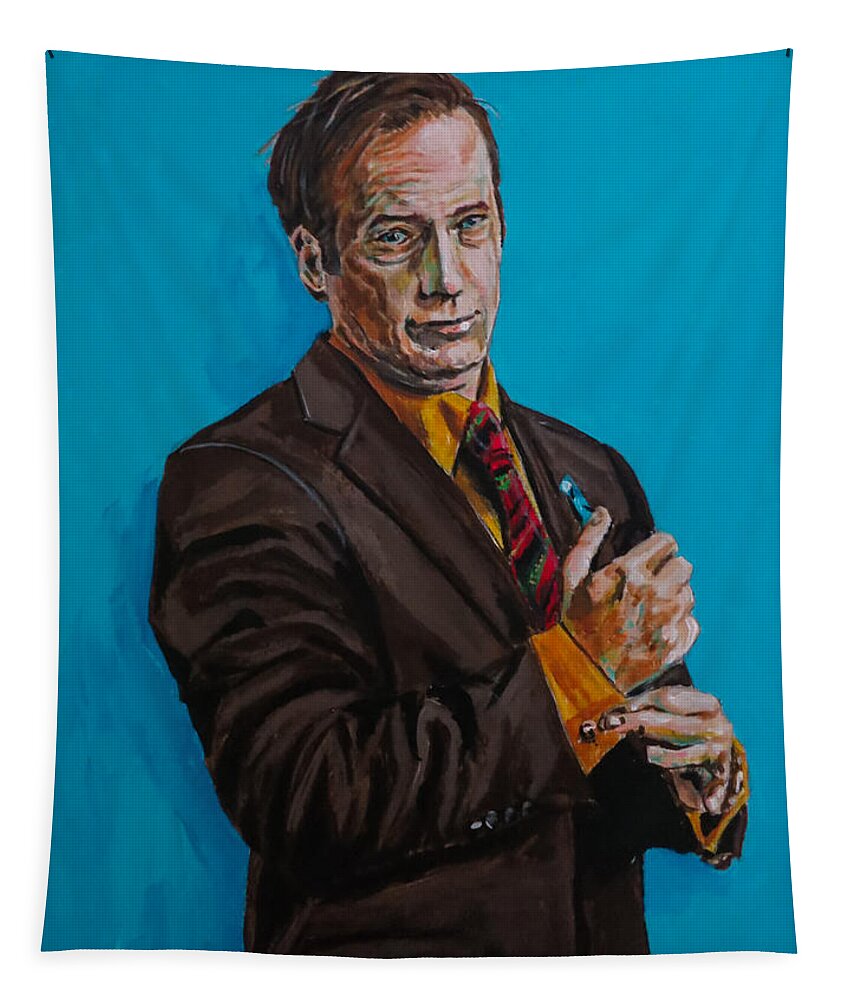 Portrait Tapestry featuring the painting Better Call Saul by Joel Tesch