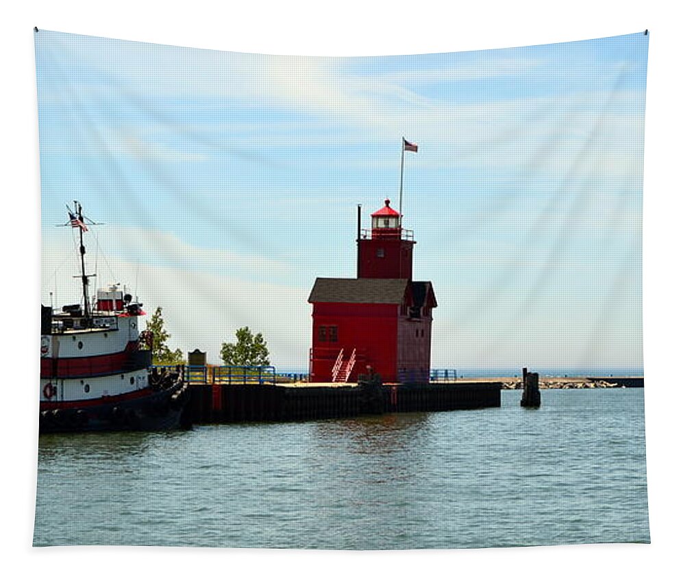 Michigan Tapestry featuring the photograph Big Red Panorama by Michelle Calkins