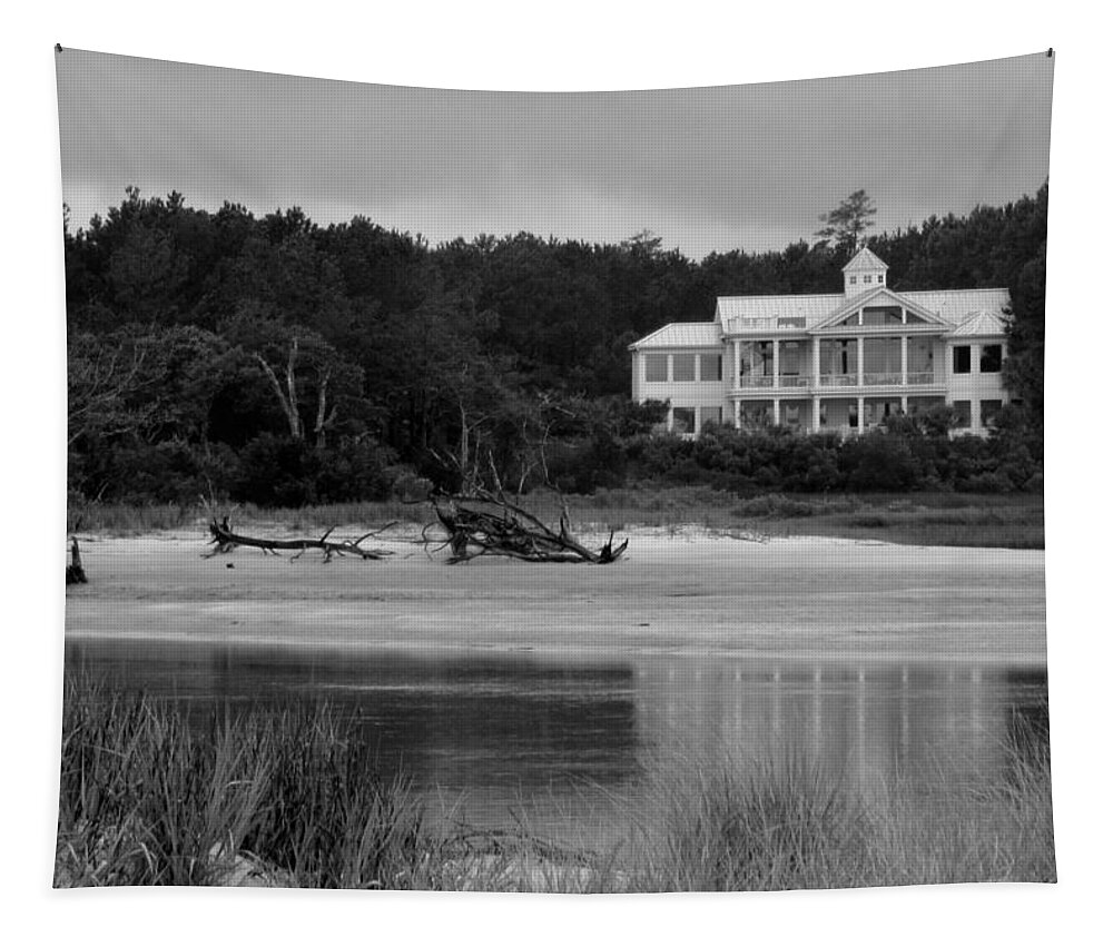 White Tapestry featuring the photograph Big White House by Cynthia Guinn