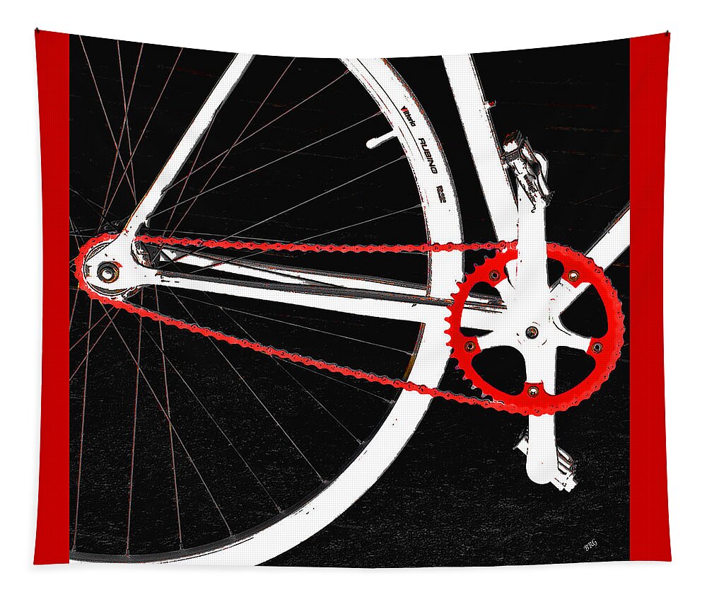 Bicycle Tapestry featuring the photograph Bike In Black White And Red No 2 by Ben and Raisa Gertsberg